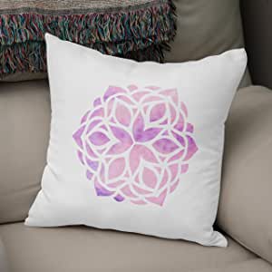 Bonamaison Pink/Purple Spiral Flower Design Decorative White Cushion Cover 43 x 43cm RRP 7.64 CLEARANCE XL 4.99