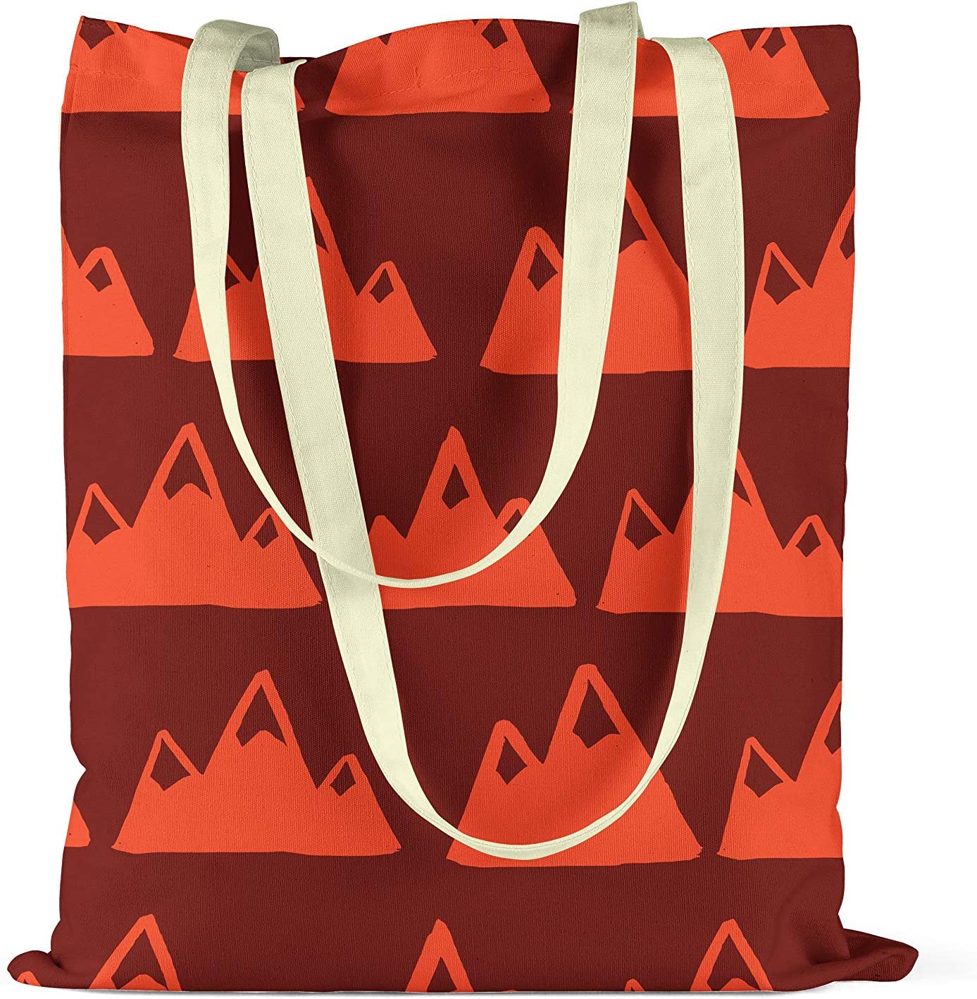 Bonamaison Red Mountain Design Printed Dark Red Tote Bag 34 x 40cm RRP 5.99 CLEARANCE XL 3.99