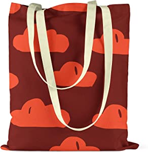 Bonamaison Red Cloud Design Printed Dark Red Tote Bag 34 x 40cm RRP 5.99 CLEARANCE XL 3.99