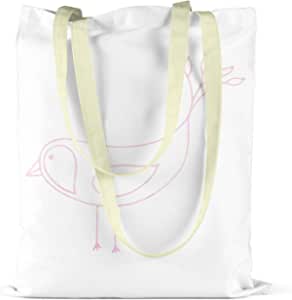 Bonamaison Pink Bird Design Printed Cream Tote Bag 34 x 40cm RRP 5.99 CLEARANCE XL 3.99