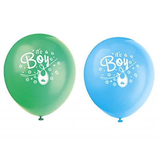Unique 8 Blue Clothesline It's a Boy Helium Balloons 12'' RRP 2.69 CLEARANCE XL 99p