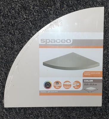 Spaceo Satin Lacquered Quarter Circle Shelf Golden Grey RRP 3.99 CLEARANCE XL 1