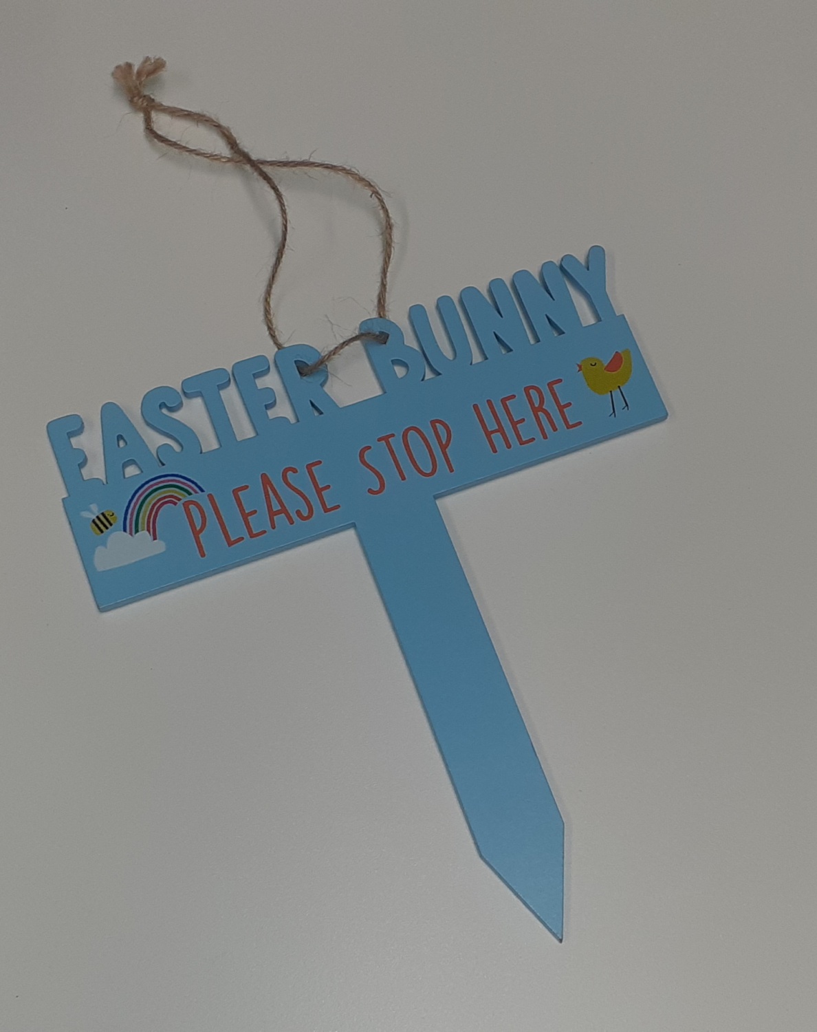 George Blue ''Easter Bunny Please Stop Here'' Fork Sign RRP 2 CLEARANCE XL 99p