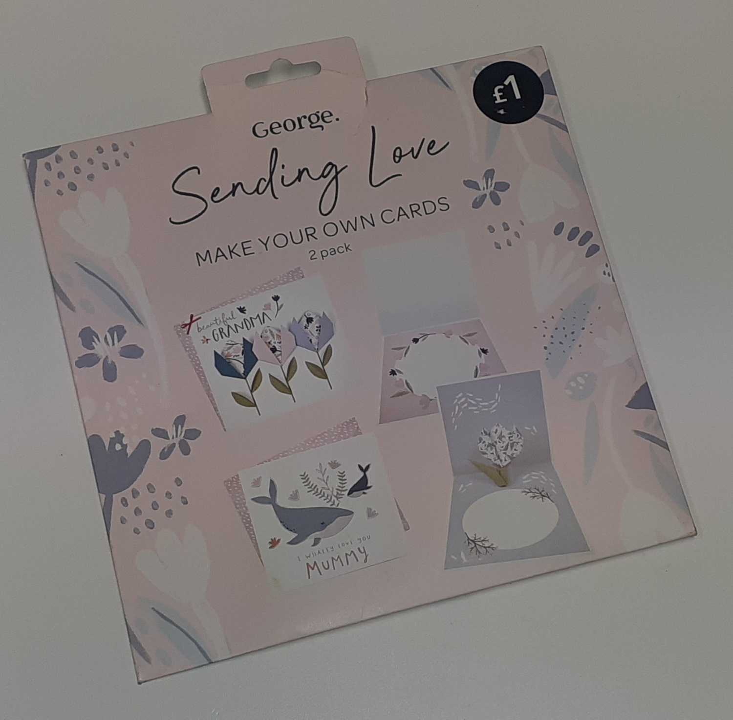 George Sending Love Make Your Own Cards 2 Pack RRP 1 CLEARANCE XL 99p
