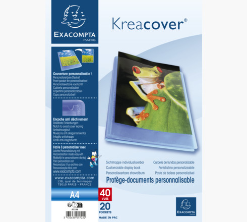 Exacompta Kreacover A4 Display Book 20 Pockets RRP 5.99 CLEARANCE XL 2.99