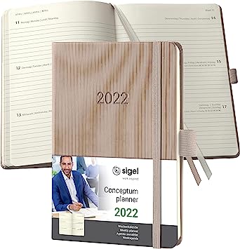 Sigel C2261 Conceptum Taupe Weekly Planner 2022 108 x 151mm RRP 4.40 CLEARANCE XL 1.99