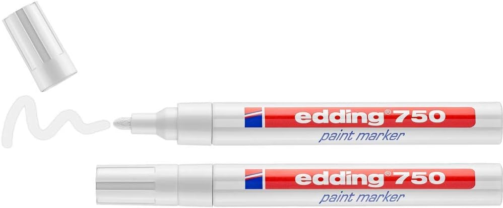 Edding 750 Paint Marker Pack Of 2 White Pens - Round Nib 2-4mm RRP 9.99 CLEARANCE XL 5.99
