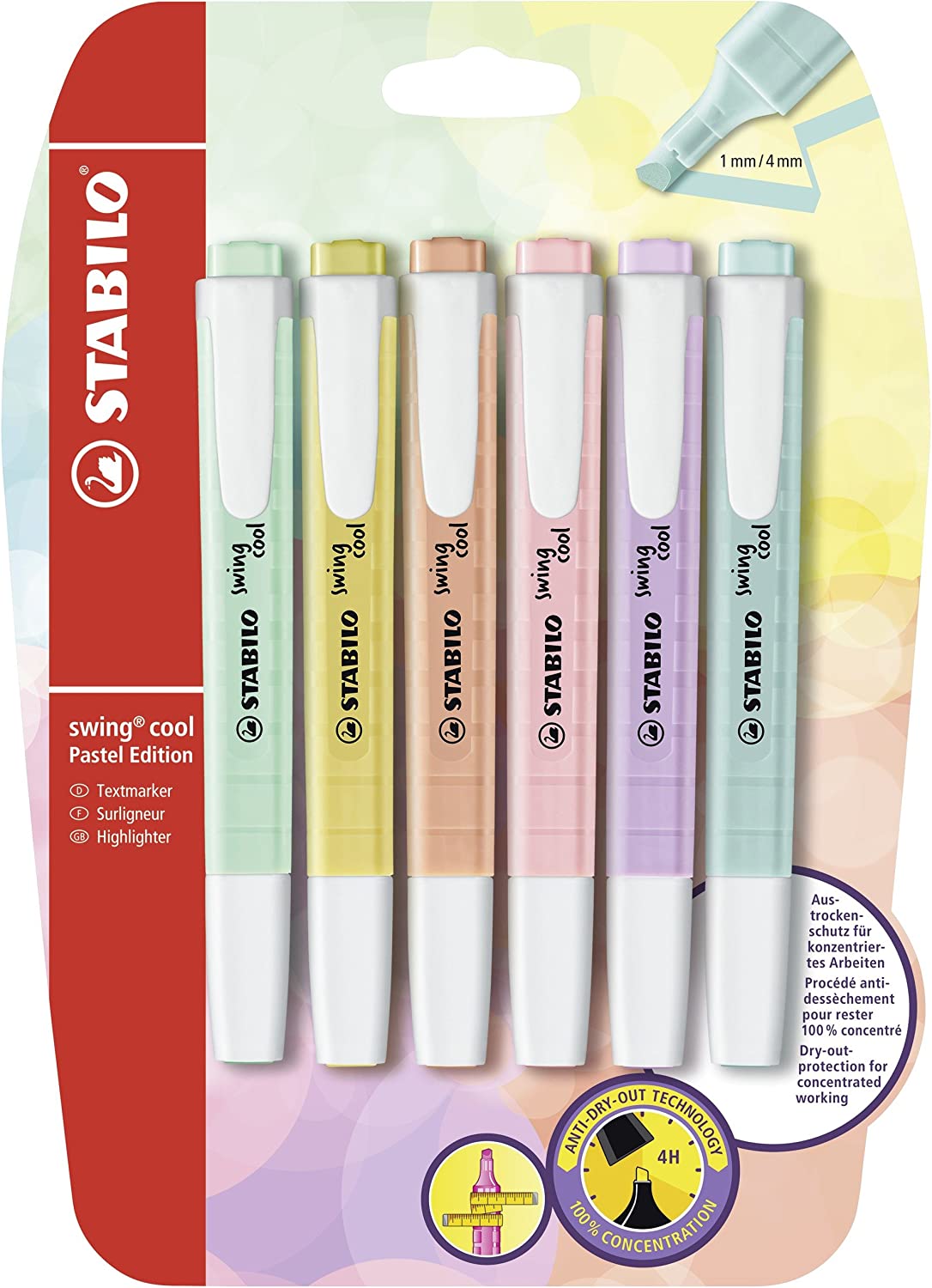 STABILO Swing Cool Pastel Edition Pack of 6 Assorted Colours RRP 5 CLEARANCE XL 3.99