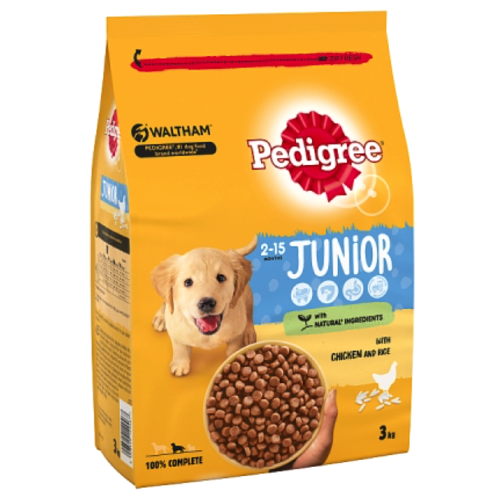 Pedigree Junior Chicken and Rice Dry Puppy Food 3kg RRP 8.75 CLEARANCE XL 7.99