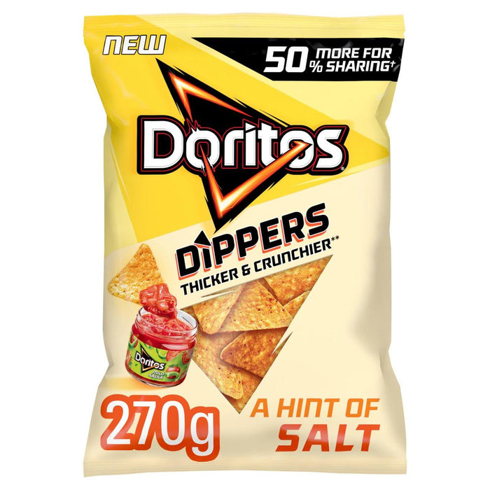 Doritos Dippers A Hint of Salt Corn Chips 270g RRP 2.50 CLEARANCE XL 89p or 2 for 1.50