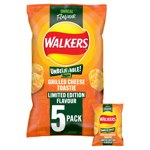 Walkers Vegan Limited Edition Grilled Cheese Toastie 5 Pack RRP 1.95 CLEARANCE XL 1