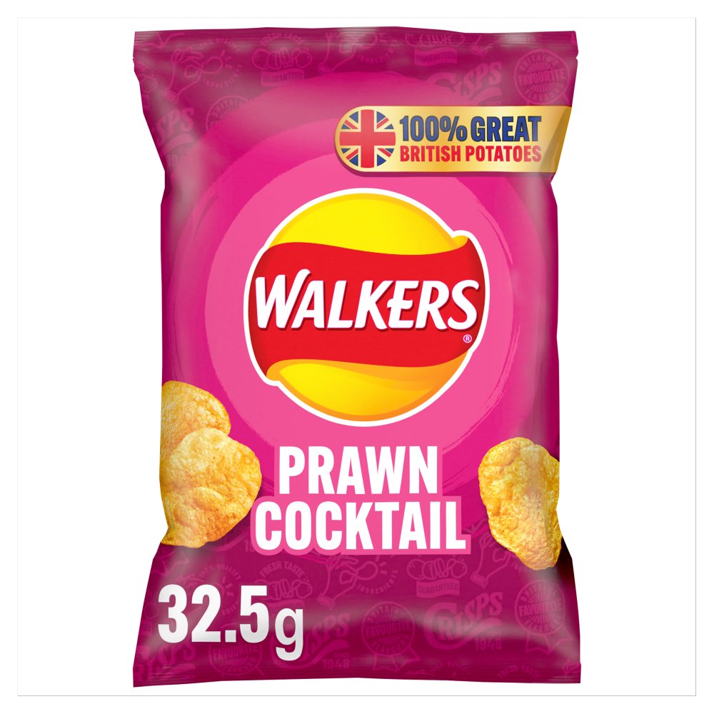 Walkers Prawn Cocktail Crisps 32.5g RRP 65p CLEARANCE XL 49p