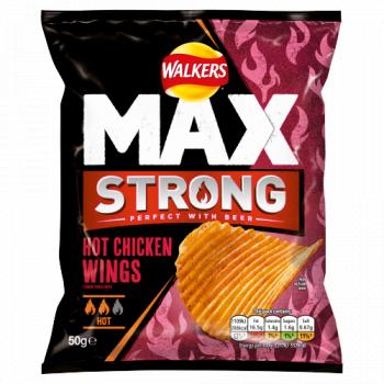 Walkers Max Strong Hot Chicken Wings 50g RRP 89p CLEARANCE XL 59p or 2 for 1