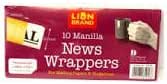 Lion Brand 10 Manilla News Wrappers 356 x 203mm RRP 1.99 CLEARANCE XL 99p