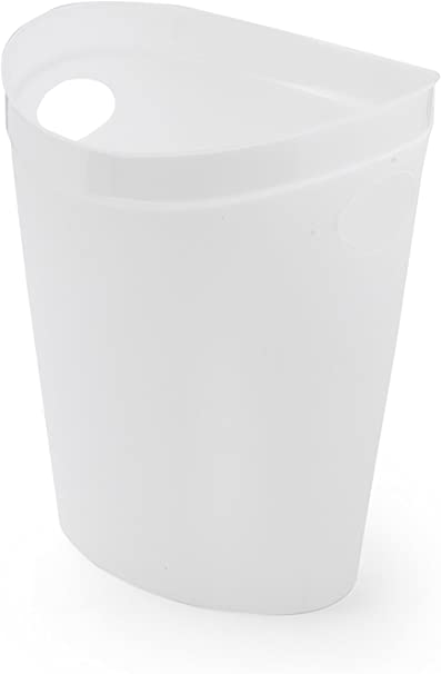 Addis 514806 Plastic Waste Bin 12 Litre White Clear RRP 4.80 CLEARANCE XL 3.99