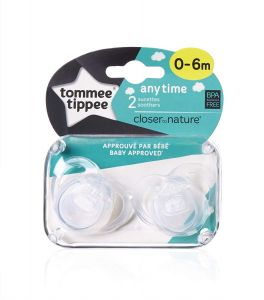 Tommee Tippee Anytime Orthodontic 2x Soothers/Pacifiers 0-6M RRP 5.99 CLEARANCE XL 3.99