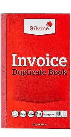 Silvine Invoice Duplicate Book Red Numbered 1-100 with Index Sheet RRP 5.50 CLEARANCE XL 3.99