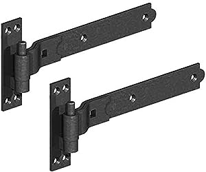 Merriway BH06850 Heavy Duty Hook & Band Cranked Gate Hinges Black 250mm RRP 18.44 CLEARANCE XL 14.99