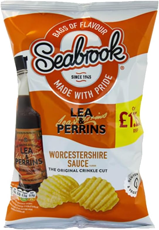 Seabrook Lea & Perrins Worcestershire Sauce Crisps 70g RRP 1.25 CLEARANCE XL 59p or 2 for 1