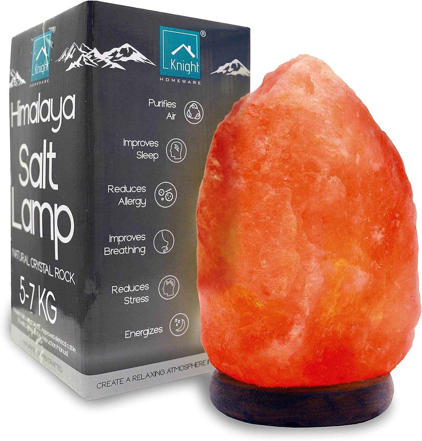 KNIGHT Authentic Himalayan Salt Lamp 5-7 Kg RRP 13.49 CLEARANCE XL 11.99