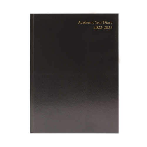 Deidentified Academic Diary Day Per Page A4 Black 2022-2023 RRP 7.99 CLEARANCE XL 2.99