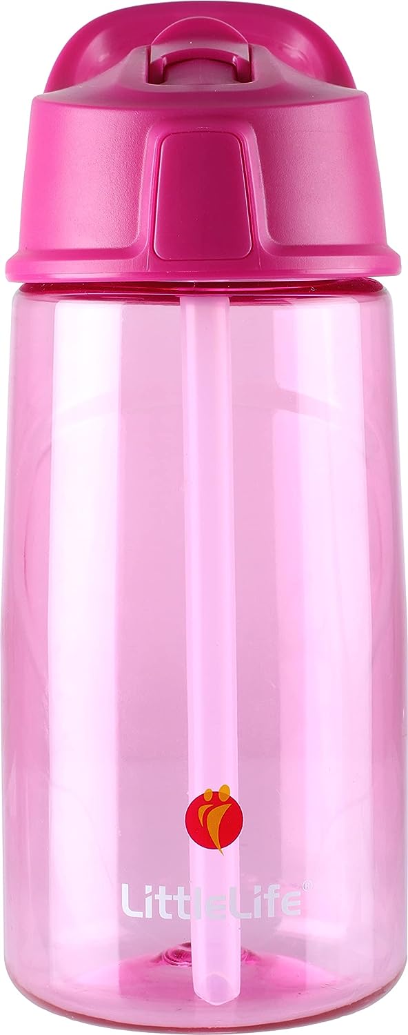 Children's Pink Leak Proof Water Bottle With Easy-Access Lid & Straw RRP 7.99 CLEARANCE XL 5.99