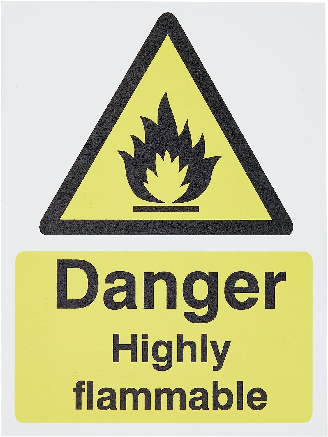Seco Danger Highly Flammable Sign 150mm x 200mm - 1mm Semi Rigid Plastic RRP 3.99 CLEARANCE XL 2.99
