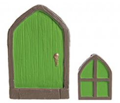 PMS Polystone Green Enchanted Fairy Door & Window Decoration RRP 3.59 CLEARANCE XL 2.99
