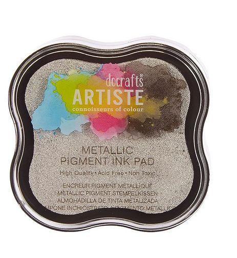 Docrafts Artiste Metallic Silver Pigment Ink Pad RRP 2.50 CLEARANCE XL 1.99