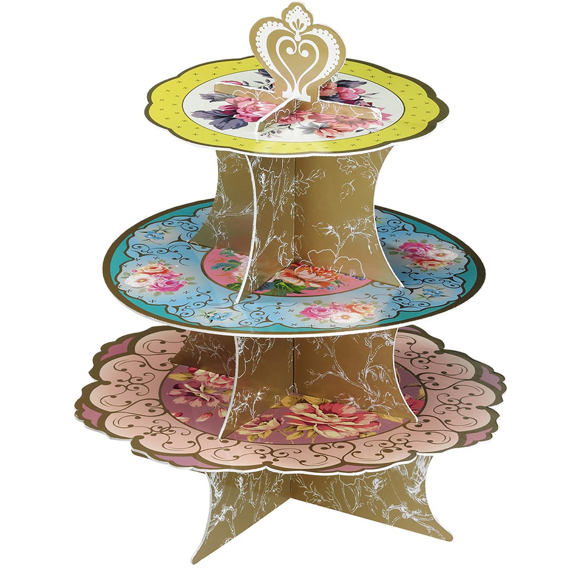 Talking Tables Floral 3 Tier Cardboard Cake Stand RRP 15 CLEARANCE XL 9.99