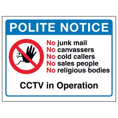 Vsafety DP063AL Polite Notice CCTV In Operation Vinyl Sign 150x100mm RRP 3.60 CLEARANCE XL 1.99