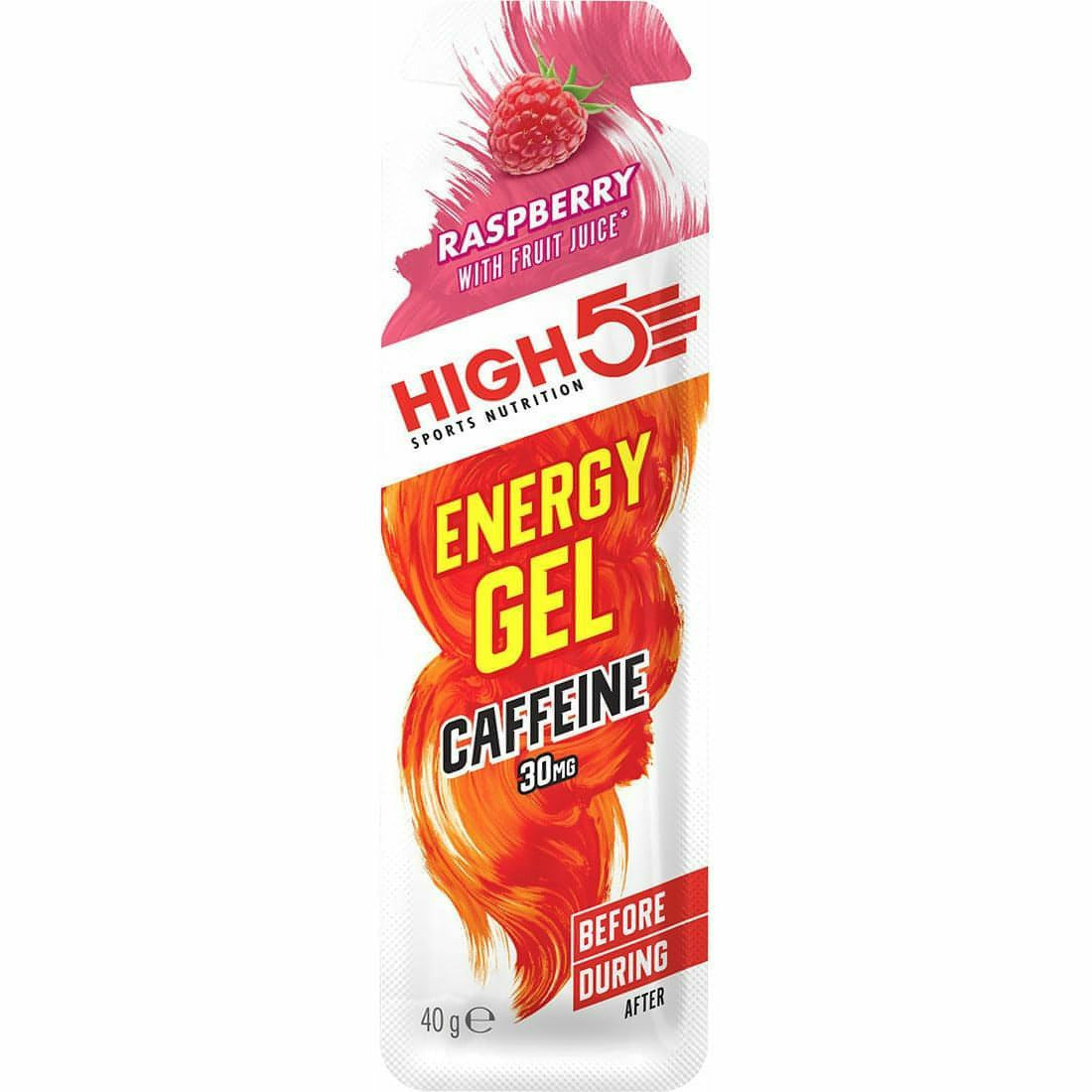 High 5 Sports Nutrition Caffeine Raspberry Flavoured Energy Gel 40g RRP 1.20 CLEARANCE XL 99p