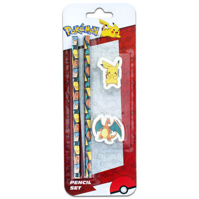 Pokmon Pikachu & Charizard Pencil & Eraser Topper Set RRP 3 CLEARANCE XL 1.99