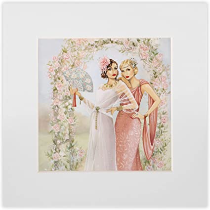 Clintons: Roaring 20's Beautiful Ladies under Arch Birthday Card RRP 3.99 CLEARANCE XL 1.99