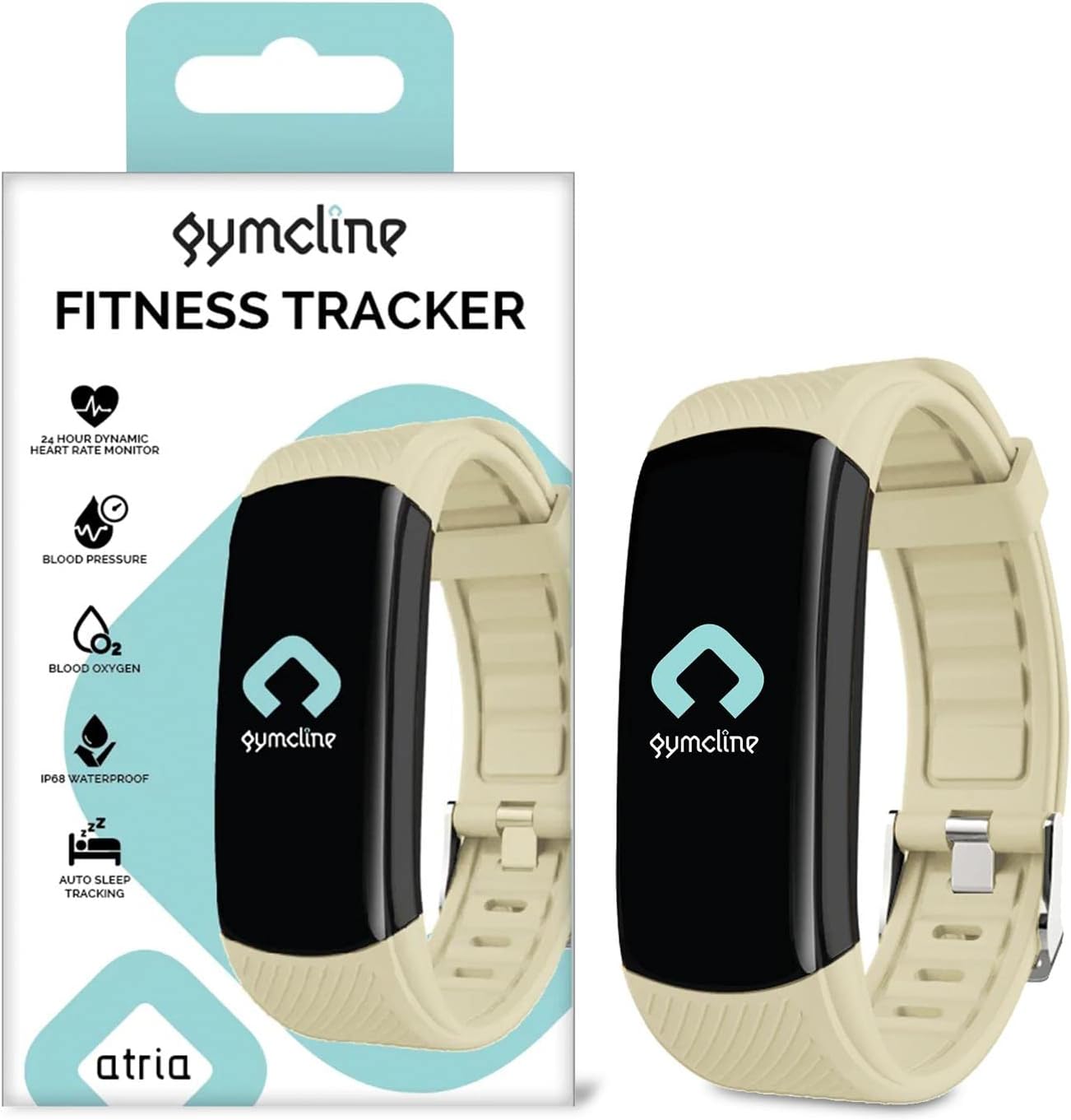Gymcline Atria Fitness Tracker with 24H Daily Activity Tracking (Cream) RRP 29.99 CLEARANCE XL 14.99