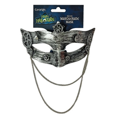 George Happy Halloween Silver Masquerade Mask RRP 2 CLEARANCE XL 1.50
