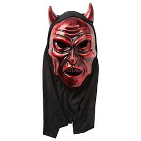 George Happy Halloween Red Devil Hooded Mask RRP 3.99 CLEARANCE XL 2.99