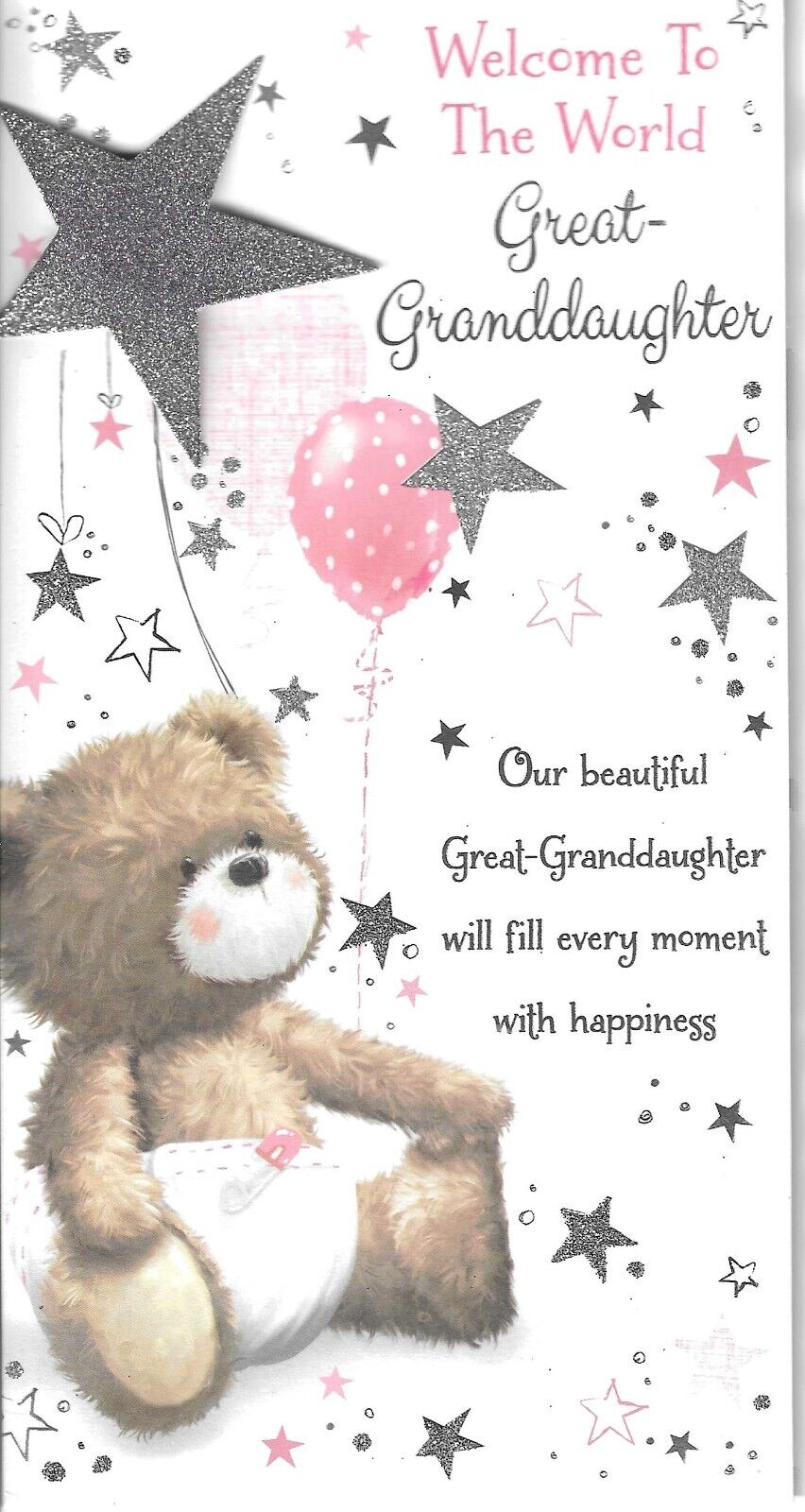 Prelude ''Welcome To The World Great Granddaughter'' Card RRP 2.99 CLEARANCE XL 1.99