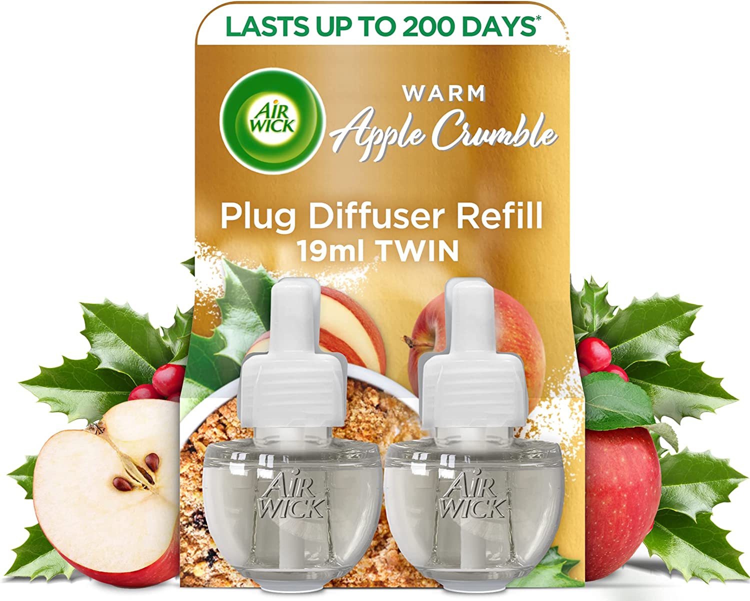 AirWick Plug In Diffuser Air Freshener Twin Refills Warm Apple Crumble RRP 7.25 CLEARANCE XL 4.99