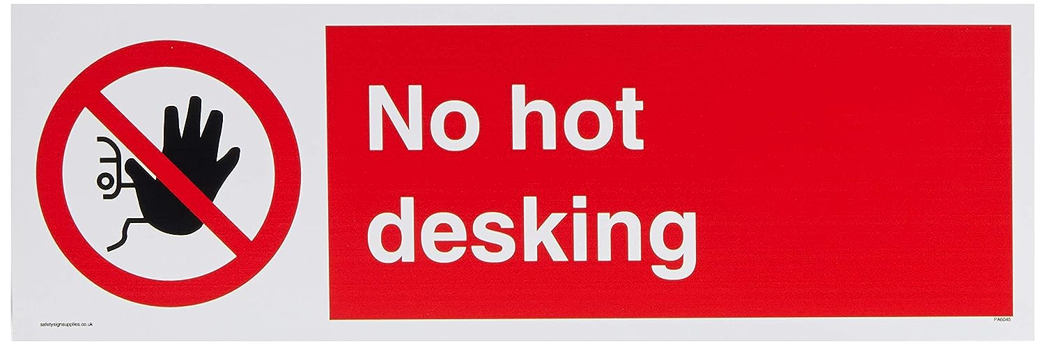 Viking Signs Store No Hot Desking Sign 450mm x 150mm x 3mm RRP 3.81 CLEARANCE XL 2.99