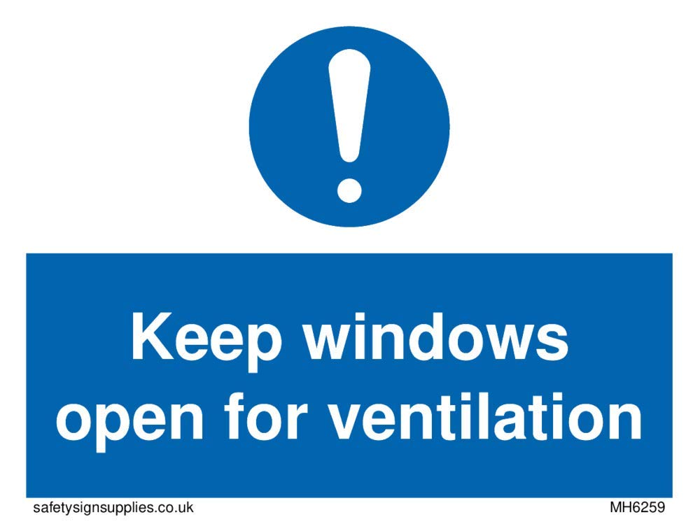 Viking Signs ''Keep windows open for ventilation'' 75mm x 100mm RRP 1.34 CLEARANCE XL 99p