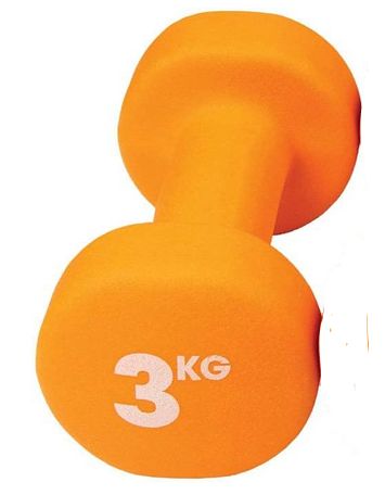 Fitness Mad Neo Single Dumbbell 3kg Orange RRP 12.99 CLEARANCE XL 7.99