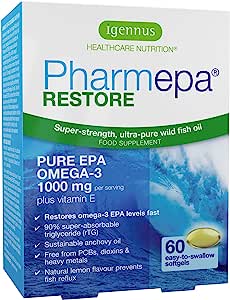 Pharmepa Restore 1000mg Pure EPA Omega-3 Fish Oil Lemon Flavour 60 Softgels RRP 20.45 CLEARANCE XL 15.99