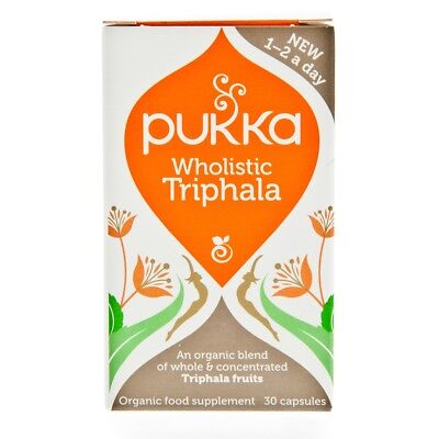 Pukka Organic Wholistic Triphala Fruits 30 Capsules RRP 16.99 CLEARANCE XL 12.99