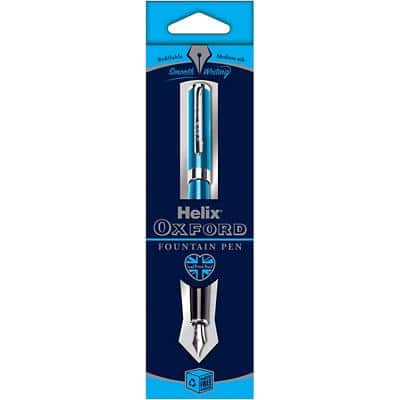 Helix Oxford Fountain Pen Light Blue Barrel Medium Blue RRP 7.99 CLEARANCE XL 5.99
