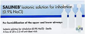 Isotonic 0.9% Sodium Chloride NaCl Inhalation Saline Solution 20 x 2.5ml Vials RRP 9.90 CLEARANCE XL 6.99