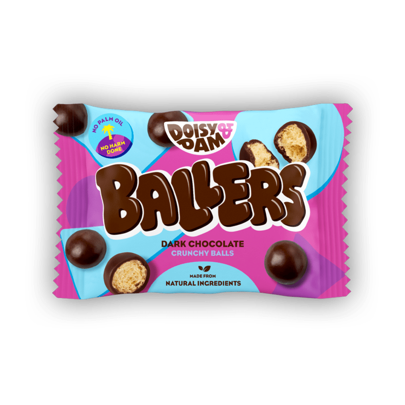 Doisy & Dam Dark Chocolate Ballers Crunchy Balls 25g RRP 1 CLEARANCE XL 59p or 2 for 1