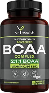 YrHealth 180 Vegan BCAA Tablets 1500mg 2:1:1 RRP 12.97 CLEARANCE XL 9.99