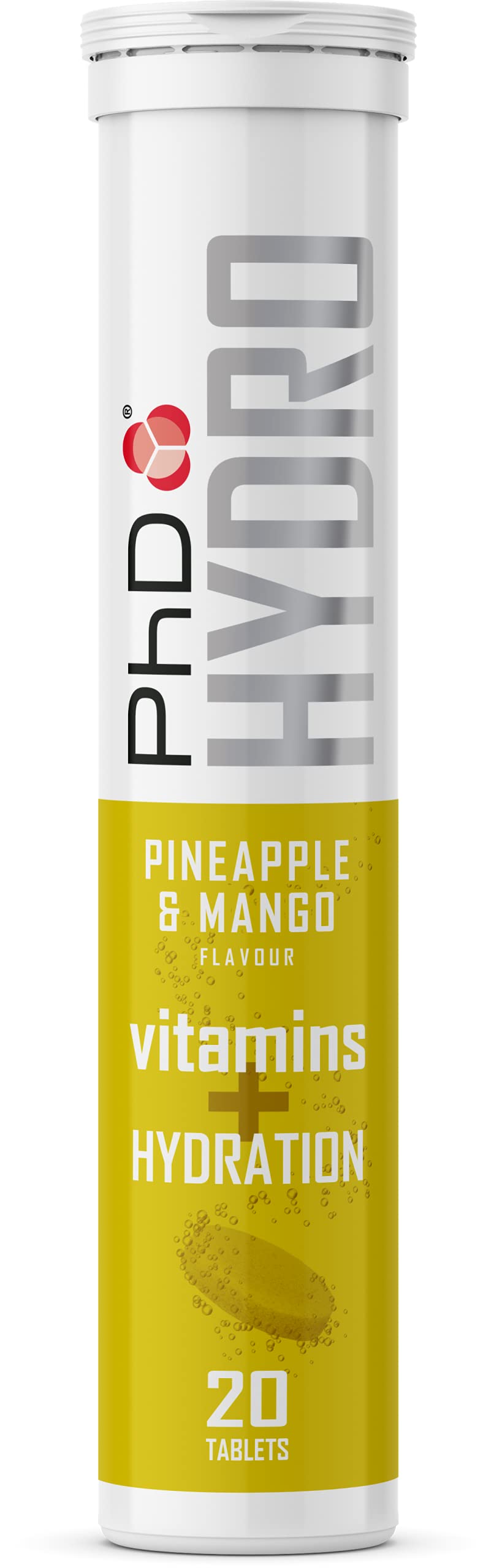 PhD Hydro Vitamins Immunity Support Pineapple & Mango 20 Tablets RRP 6.99 CLEARANCE XL 4.99
