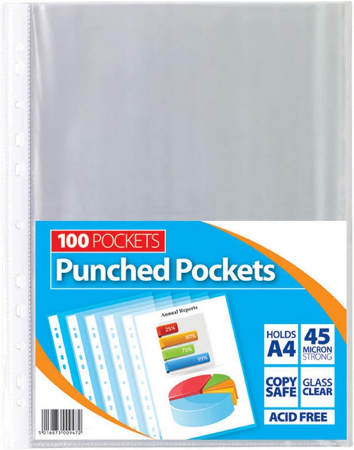 Deidentified 100 Pack A4 Clear Plastic Wallets Hole Punched RRP 6.49 CLEARANCE XL 4.99